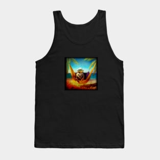 ASTRONAUT IN A HAMMOCK, RELAXING ON A TROPICAL BEACH Tank Top